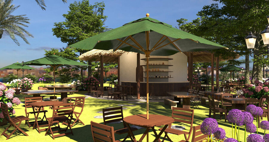 Thiết kế quán cafe sân vườn – Khu đô thị Ecorivers Hải Dương